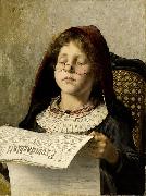 Georgios Jakobides Girl reading oil painting artist